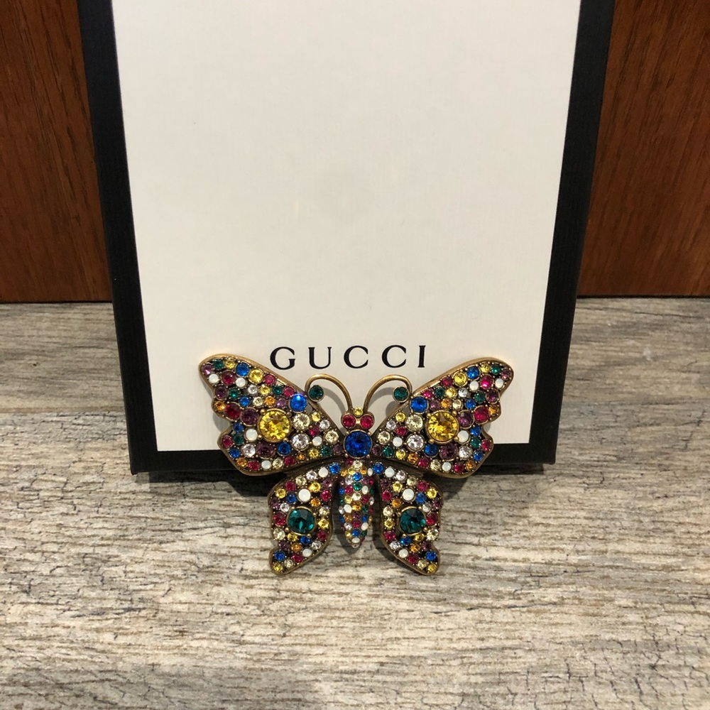Gucci Butterfly multicolor brooch